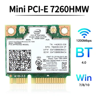 1200 Мбит/с Для Intel 7260 AC WiFi карта Mini PCI-E 7260HMW Двухдиапазонный 802.11AC 2,4 ГГц/5 ГГц Bluetooth 4,0 Беспроводной Wlan WiFi Адаптер