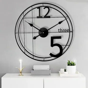 3D металлические настенные часы, простые креативные часы, настенные часы в скандинавском стиле для дома, Модные бесшумные часы, декор фермерского дома