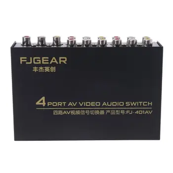4 Порта AV Аудио Видео RCA 4 Входа 1 Выход, Переключатель, Коробка-разветвитель K1AA
