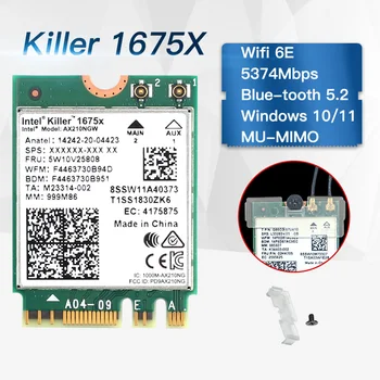 5374 Мбит/с Wifi 6e AX210 Wifi Сетевая карта Убийца 1675X Bluetooth 5,2 Беспроводной Адаптер Wlan Intel AX210NGW M.2 Wi-fi 6 Для Win 10