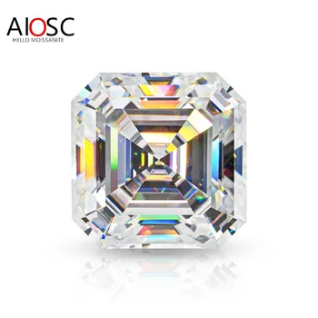 AIOSC Asscher Cut Moissanite Stone 0.5 ~ 7.0ct D Color VVS1 Лаборатория Сыпучих Драгоценных Камней Проходит Алмазный Тестер с Сертификатом GRA Fine Jewelry