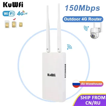 KuWFi 4G Wifi Маршрутизатор Открытый Водонепроницаемый Маршрутизатор 4G SIM WiFi Маршрутизатор Беспроводной CPE Разблокированный FDD/TDD CAT4 150 Мбит/с для IP-камеры