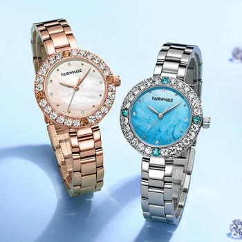 Mark Fairwhale Высококачественные Часы с бриллиантами Высокого класса для Женщин, Роскошные Брендовые Модные Кварцевые Наручные часы, Подарочные женские часы 3500