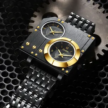 OULM Новые квадратные мужские часы для спорта и повседневной жизни, светящиеся наручные часы из нержавеющей стали для мужчин, Креативный дизайн, кварцевые часы