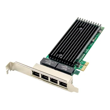 PCI-E 4 порта RJ45 сервер 1X PCIe x1 Intel 82576 чип 10/100/1000 Мбит/с lan Четырехпортовый сервер Гигабитная сетевая карта 1000M Ethernet