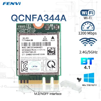 QCNFA344A 867 Мбит/с 802.11AC Для Bluetooth 4.1 WLAN Беспроводная карта WiFi Qualcomm Atheros QCNFA344A Двухдиапазонная карта Wi-Fi NGFF M.2