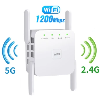 WiFi Ретранслятор 5G Wifi Усилитель сигнала 1200 Мбит/с Wifi Расширитель Сети Wi fi Усилитель 5 ГГц Беспроводной Wi-Fi Ретранслятор Дальнего Действия