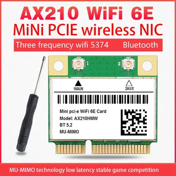 Wifi 6E AX210 Mini PCI-E Беспроводная Сетевая карта WIFI6 Двухдиапазонная 2,4G/5G Сетевая карта Bluetooth 5,2 Адаптер сетевой Карты Новый Зеленый