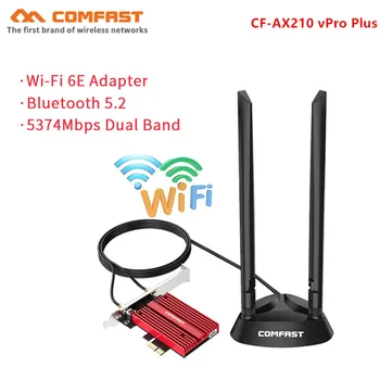 intel AX210 PLUS 5374 Мбит/с WiFi 6E PCI-E Беспроводная сетевая карта 2,4G/5G/6G 802.11ac/ax BT5.2 PCI express WiFi адаптер с антенной