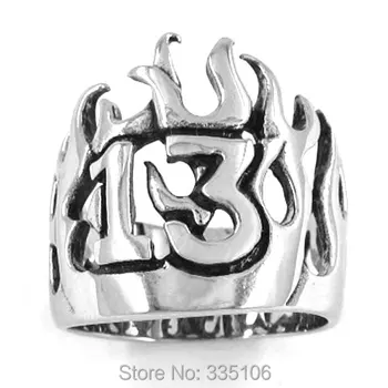 Бесплатная доставка! Кольцо с пламенем № 13, байкерское кольцо, ювелирные изделия из нержавеющей стали, кольцо с короной в стиле панк SWR0149