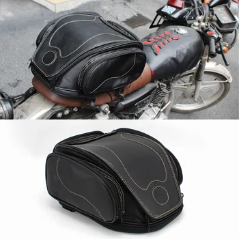 Винтажная сумка для мотоциклетного шлема Honda Suzuki YAMAHA Harley Triumph, Водонепроницаемая универсальная сумка для багажа на заднем сиденье из искусственной кожи