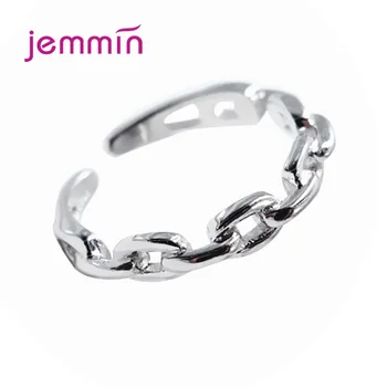 Геометрическая Антикварная Цепочка Открытое кольцо Серебро 925 пробы Кольца Регулируемого размера Для женских пальцев Новый модный Винтажный ювелирный подарок