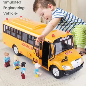 Гладкая обучающая модель детского автобуса с инерционным управлением, Имитирующая Инерционную модель школьного автобуса, игрушка для развлечений