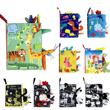 Детские тканевые книжные игрушки, мягкая звуковая бумага, обучающие развивающие игрушки для развития детей, Сенсорные книги Монтессори, детские игрушки, подарки