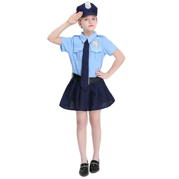 Классический костюм полицейского для детей на Хэллоуин, офисная форма для девочек-полицейских