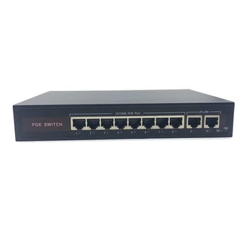 Коммутатор POE 48V Ethernet с портом 8 10/100 Мбит/с IEEE 802.3 af/at Подходит для IP-камеры/беспроводной точки доступа/системы видеонаблюдения