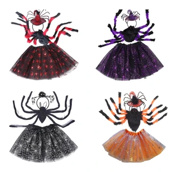 Комплект костюмов пауков на Хэллоуин, 3D рюкзак с пауками, повязка на голову, юбки для детей
