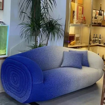 Креативный Диван Градиентного цвета, Итальянская Светлая Роскошная гостиная, Вестибюль, Современный минималистский Двуспальный Тканевый диван