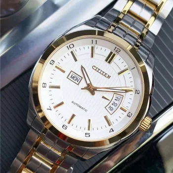 Оригинальные Автоматические механические часы Citizen Japan, Мужские часы, водонепроницаемые роскошные часы с большим циферблатом