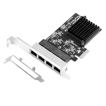 Плата контроллера Pcie 4 порта Gigabit Ethernet 1X 1000 Мбит/с, чипы NIC RTL8111H с низкопрофильным кронштейном для рабочего стола