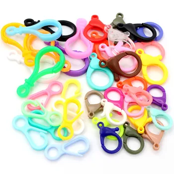 Разноцветные пластиковые крючки с застежкой-лобстером DIY для изготовления ювелирных изделий для брелоков, игрушек, сумок, аксессуаров