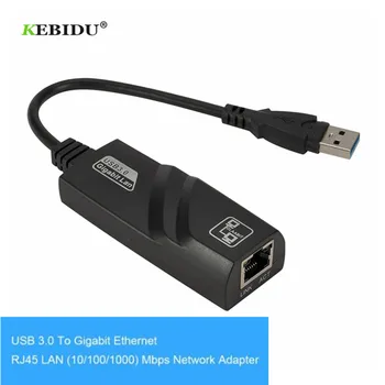 Сетевая карта KEBIDU Ethernet RJ45, проводной сетевой адаптер USB 3.0 для гигабитной локальной сети (10/100/1000) Мбит/с Для ПК