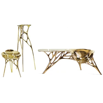 Скандинавский дизайнерский легкий роскошный латунный стул для отдыха, Металлический роскошный журнальный столик, обеденный стул из чистой меди, табурет из нержавеющей стали