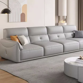 Скандинавский кожаный диван Italiano Modern Lazy Luxury Lounge, Дизайнерский Винтажный ретро-диван В китайском стиле, Диван Inflavel Furniture