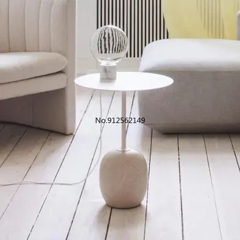 Скандинавский мраморный металлический маленький минималистичный угловой журнальный столик для гостиной, диван, круглый столик, прикроватные тумбочки, дизайнерская мебель