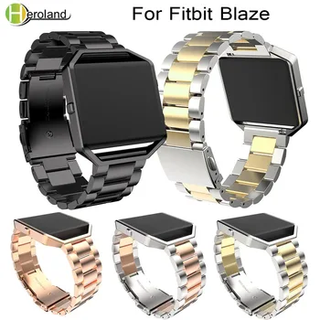 Сменный ремешок для наручных часов из нержавеющей стали 23 мм, ремешок для смарт-часов Fitbit Blaze, черный Для женщин, мужские аксессуары для часов