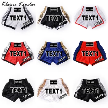 Шорты для Муай Тай, Боксерские шорты с логотипом на заказ, мужские, женские, детские, с индивидуальной вышивкой, штаны для борьбы с кикбоксингом, снаряжение для боевых искусств ММА
