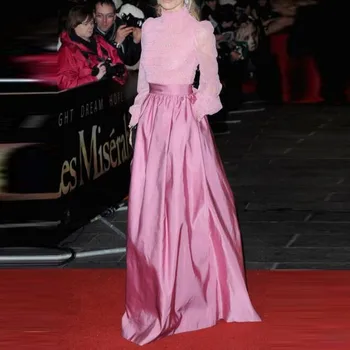 Элегантная женская юбка для красной ковровой дорожки, официальная одежда saias mulher, Розовые юбки с карманом jupe femme