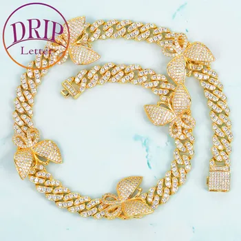 кубинское ожерелье с бабочкой 10 мм, женские украшения в стиле хип-хоп