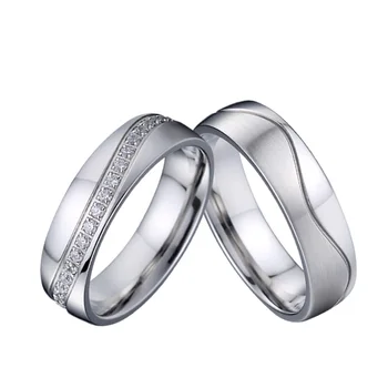 обручальные кольца 925 пробы для мужчин и женщин любовный союз пары обещают кубический цирконий из нержавеющей стали cz ювелирные изделия с бриллиантами кольца